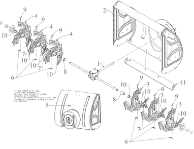Auger Housing Diagram and Parts List for 2X30-INCHHD (31AH5LVOB10)(2023) Cub Cadet Snow Blower